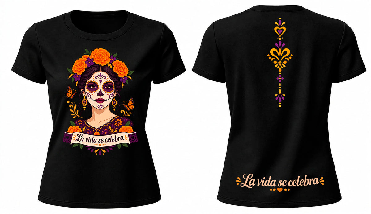 Playera Mujer “La vida se celebra” | Colección La memoria florece